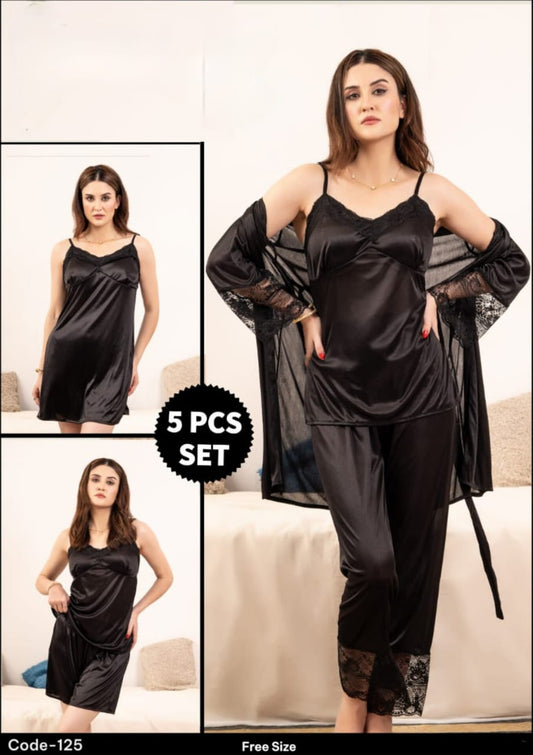 Bridal Nighty Set 5-Piece (Non-Padded)